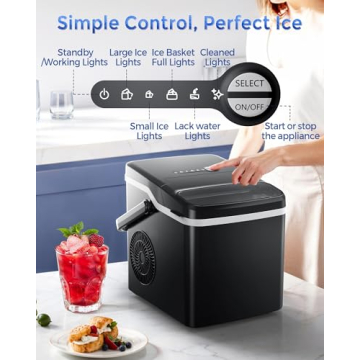 Portable Ice Maker - Self-Cleaning, 26 Lbs/24H