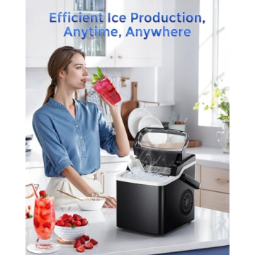 Portable Ice Maker - Self-Cleaning, 26 Lbs/24H