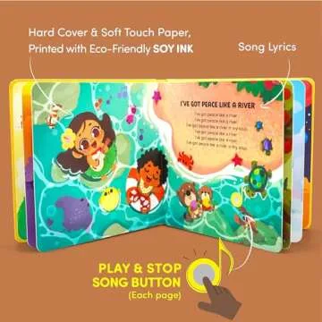 Praise The Lord - Christian Sound Book, Sing Along Bible Songs | Christening, Dedication, Baptism Gifts for Boys, Girls, Kids, Babies | Religious Toys, Interactive Music Books for Toddlers