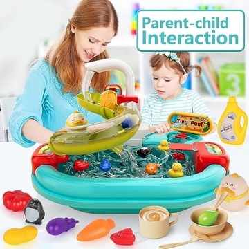 Discover Jiakora 3-in-1 Toddler Kitchen Water Play Sink