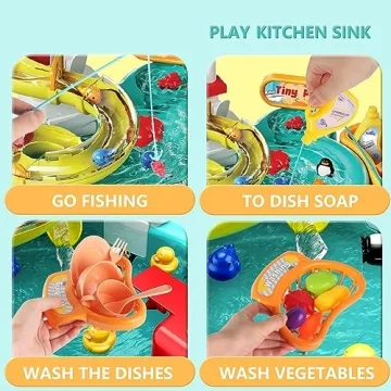 Discover Jiakora 3-in-1 Toddler Kitchen Water Play Sink