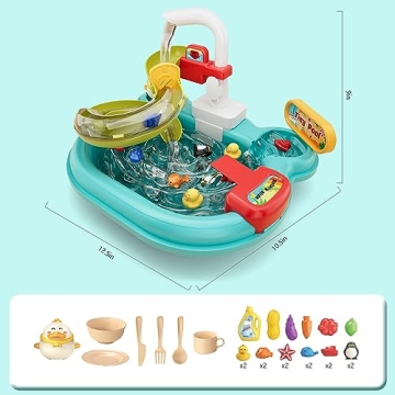 Discover Jiakora 3-in-1 Toddler Kitchen Water Play Sink