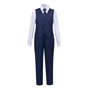 Boys Navy Blue 5 Piece Suit Set for Kids - Size 2T