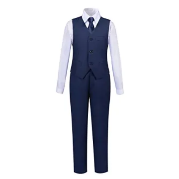 Boys Navy Blue 5 Piece Suit Set for Kids - Size 2T