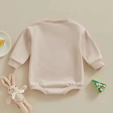 Lesimsam Baby Bunny Embroidery Romper for Easter