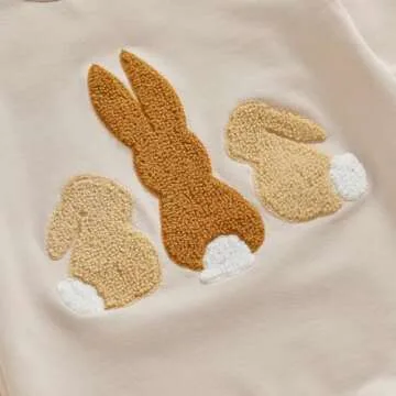 Lesimsam Baby Bunny Embroidery Romper for Easter
