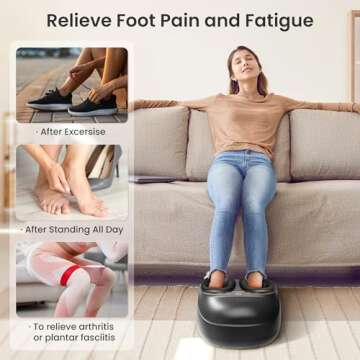 COMFIER Foot Massager Machine with Heat, FSA HSA Eligible Shiatsu Feet Massager for Plantar Fasciitis Neuropathy, Christmas Gifts for Mom Dad, Remote Control, Pause Function, UP to Men Size 13