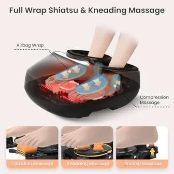 COMFIER Foot Massager Machine with Heat, FSA HSA Eligible Shiatsu Feet Massager for Plantar Fasciitis Neuropathy, Christmas Gifts for Mom Dad, Remote Control, Pause Function, UP to Men Size 13