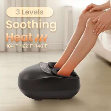 COMFIER Foot Massager Machine with Heat, FSA HSA Eligible Shiatsu Feet Massager for Plantar Fasciitis Neuropathy, Christmas Gifts for Mom Dad, Remote Control, Pause Function, UP to Men Size 13
