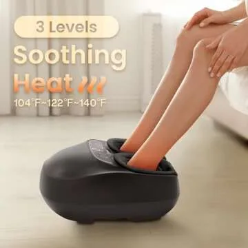 COMFIER Foot Massager Machine with Heat, FSA HSA Eligible Shiatsu Feet Massager for Plantar Fasciitis Neuropathy, Christmas Gifts for Mom Dad, Remote Control, Pause Function, UP to Men Size 13
