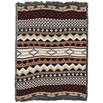 Pure Country Weavers Domingo Blanket - Southwest Native American Inspired - Gift Tapestry Throw Woven from Cotton - Made in The USA (72x54)