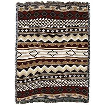 Pure Country Weavers Domingo Blanket - Southwest Native American Inspired - Gift Tapestry Throw Woven from Cotton - Made in The USA (72x54)