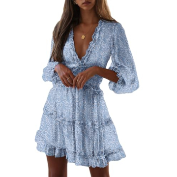 Stylish Deep V Neck Summer Dress by Dokotoo