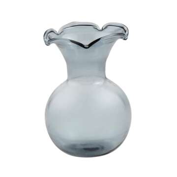 Mud Pie Mini Ruffle Vase, Blue, 4" x 3.25"