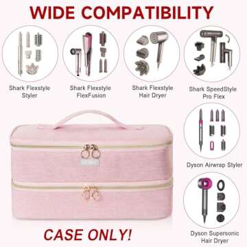 Travel Carrying Case Compatible with Shark Flexstyle Styler/Hair Dryer,Double-Layer Hair Hot Tools S...