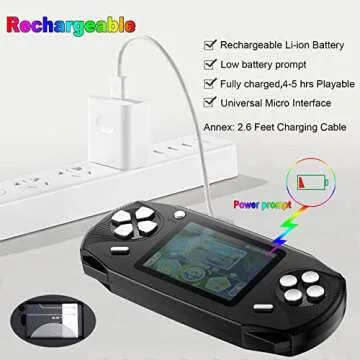 Beijue 16 Bit Handheld Games for Kids Adults 3.0'' Large Screen Preloaded 100 HD Classic Retro Video Games USB Rechargeable Seniors Electronic Game Player Birthday Xmas Present (Black)