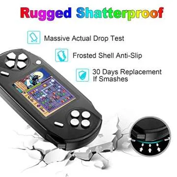 Beijue 16 Bit Handheld Games for Kids Adults 3.0'' Large Screen Preloaded 100 HD Classic Retro Video Games USB Rechargeable Seniors Electronic Game Player Birthday Xmas Present (Black)