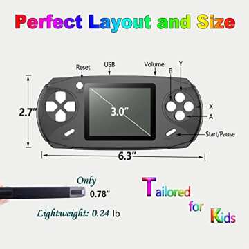 Beijue 16 Bit Handheld Games for Kids Adults 3.0'' Large Screen Preloaded 100 HD Classic Retro Video Games USB Rechargeable Seniors Electronic Game Player Birthday Xmas Present (Black)