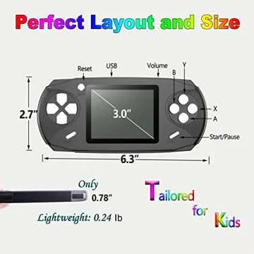 Beijue 16 Bit Handheld Games for Kids Adults 3.0'' Large Screen Preloaded 100 HD Classic Retro Video Games USB Rechargeable Seniors Electronic Game Player Birthday Xmas Present (Black)