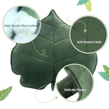 Teieas 3D Leaf Shaped Throw Pillows Plant Pillow Novelty Plush Cushion Backrest Pillow Home Decoration for Car, Bedroom, Sofa, Couch, Living Room