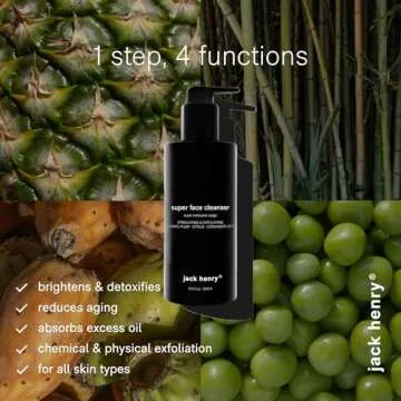 Jack Henry Hydrating Facial Cleanser (6.6 fl oz) - Kakadu Plum Face Cleanser - Coriander & Hyaluronic Acid Skin Cleanser - Luxurious Creamy Face Cleanser for Exfoliating Skin