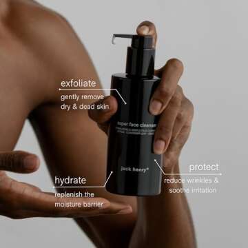 Jack Henry Hydrating Facial Cleanser (6.6 fl oz) - Kakadu Plum Face Cleanser - Coriander & Hyaluronic Acid Skin Cleanser - Luxurious Creamy Face Cleanser for Exfoliating Skin