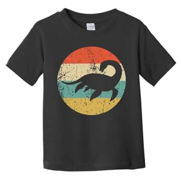 Retro Loch Ness Monster Icon Nessie Infant/Toddler T-Shirt, 2T Black