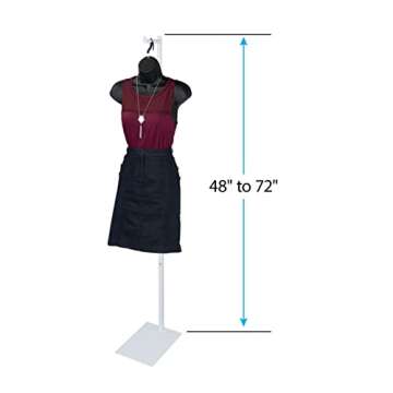 SSWBasics Adjustable White Costumer Stand – Single Arm Clothes Rack - Retail Clothing and Garment ...