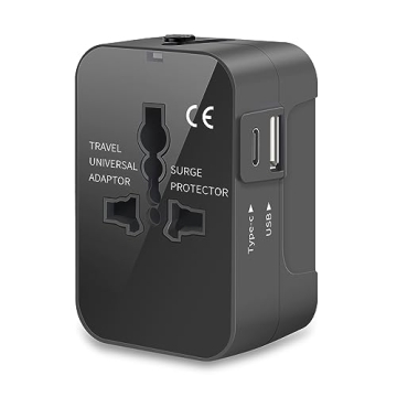 Travel Adapter, Universal Plug Adapter for Worldwide Travel, USB Type-C International Power Adapter,...