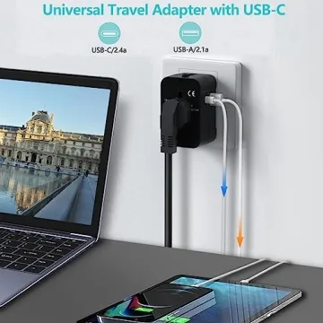 Universal Travel Adapter for Worldwide Charging and USB Ports