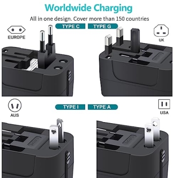 Universal Travel Adapter for Worldwide Charging and USB Ports