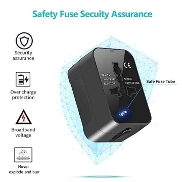 Universal Travel Adapter for Worldwide Charging and USB Ports