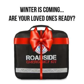 Always Prepared Standard Roadside Emergency Kit for Car - Car Safety Kit, Tools, First Aid, Visibili...