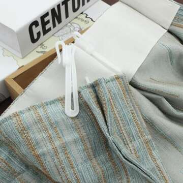 AXLIZER 20PCS Plastic Ratchet System Adjustable Pinch Pleated Curtain Drapery Pin Hook Curtain Plastic Adjusting Hook for Pleater Tape Under 7cm, White