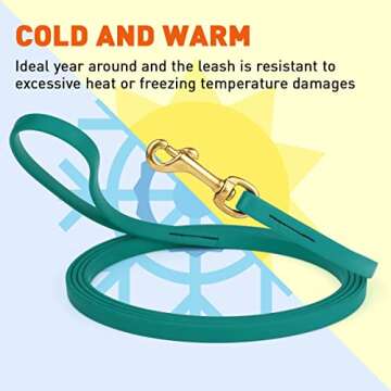 Viper K9 Biothane Working Dog Leash Waterproof Lead for Tracking Training Schutzhund Dog Sport & Search - Odor-Proof Long Line with Solid Brass Snap for Puppy Medium and Large 1/2" x 33ft Blue Aqua