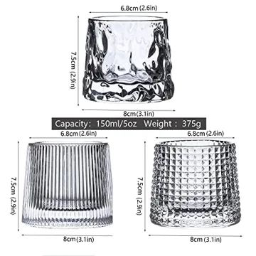 Premium 5OZ Crystal Whiskey Glasses Set Elegant Durable