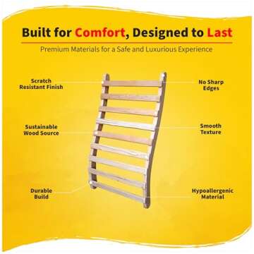 Blue Wave Sports Heatwave Set of 2 Universal Sauna Backrest – Made of Solid Hemlock Wood with S-Shaped Ergonomic Design for Extra Comfort & Back Support – Infrared Sauna Accessories