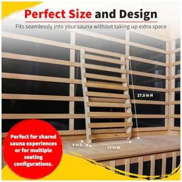 Blue Wave Sports Heatwave Set of 2 Universal Sauna Backrest – Made of Solid Hemlock Wood with S-Shaped Ergonomic Design for Extra Comfort & Back Support – Infrared Sauna Accessories