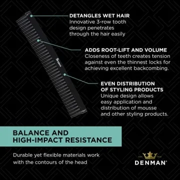 Jack Dean Denman Curl Volumiser Comb for Curly Hair Styling