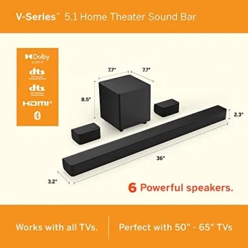VIZIO V-Series 5.1 Home Theater Sound Bar with Subwoofer
