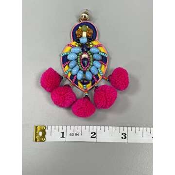 Bohemian Beaded Multicolor Fiesta Statement Earrings