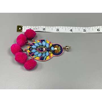 Bohemian Beaded Multicolor Fiesta Statement Earrings