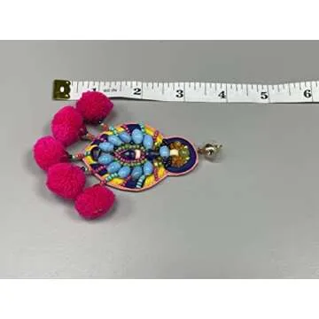 Bohemian Beaded Multicolor Fiesta Statement Earrings