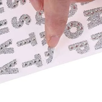 3 Sheets Glitter Alphabet Stickers and 1 Sheet Rhinestones Stickers Adhesive Rhinestone Letter Stickers for Decoration,Scrapbooking and DIY Crafts (Silver)