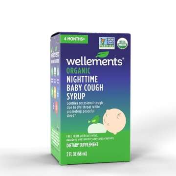 Wellements Organic Nighttime Baby Cough Syrup | Soothes Occasional Cough Due to Dry Throat While Promoting a Peaceful Night’s Sleep*, USDA Organic | 2 Fl Oz, 4 Months+