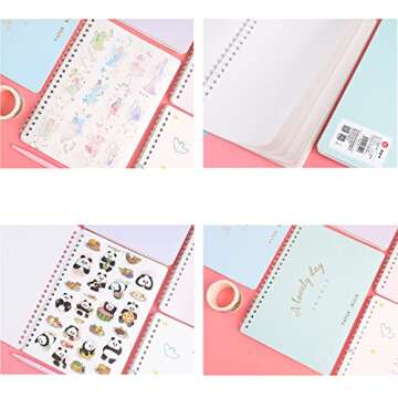 weigav Sticker Book A5, Blank Decorative Sticker Collection Photo Album, Reusable Washi Scrapbook