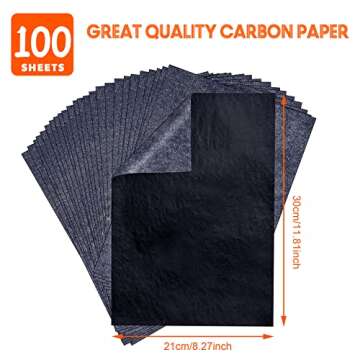psler 100 Sheets Carbon Paper Sheets, Carbon Transfer Paper for DIY Woodworking, Canvas and Other Art Craft Surfaces(7.3 by 10 Inch)