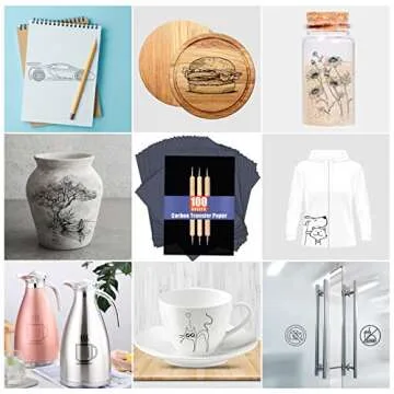 psler 100 Sheets Carbon Paper Sheets, Carbon Transfer Paper for DIY Woodworking, Canvas and Other Art Craft Surfaces(7.3 by 10 Inch)