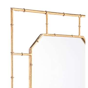 Zuo Bamboo Square Mirror in Gold for Modern Decor
