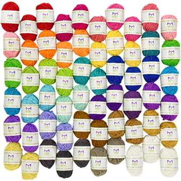 60 Yarn Skeins – Total of 1312 Yard Acrylic Yarn for Knitting and Crochet - Yarn Bag for Storage a...